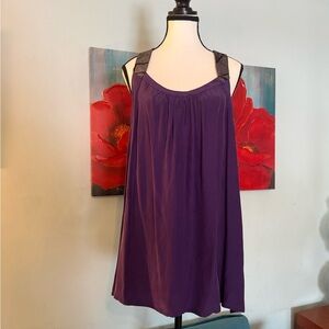 NEW Walter Baker Silk Purple Embelished Sequins Split Back Sleeveless Rt $228 10